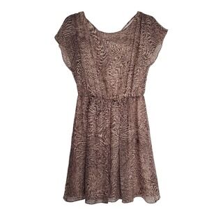 Alice + Olivia Kimber Silk Sheer Animal Print Mini Dress Strappy Open Back Sm